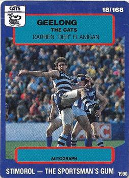 1990 AFL Scanlens Stimorol #18 Darren Flanigan Front